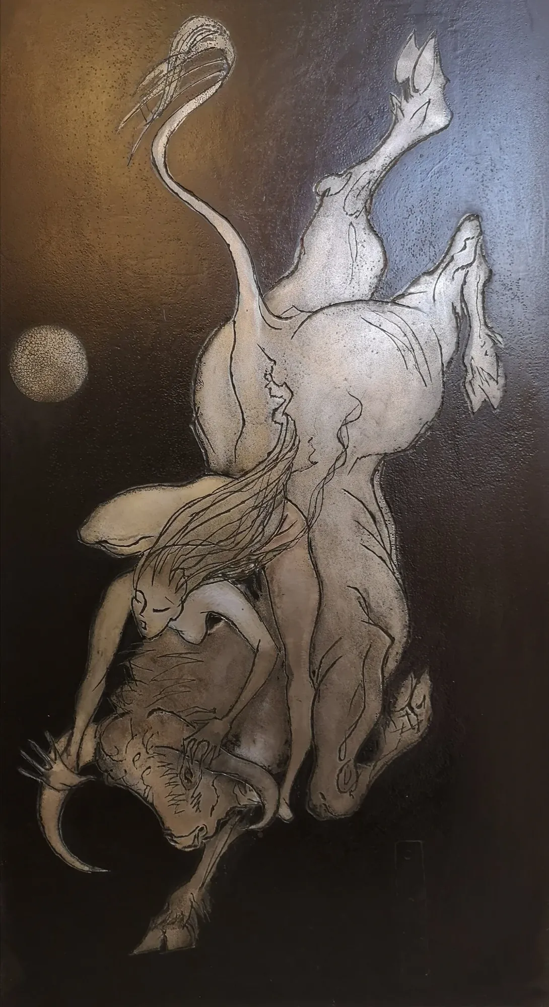 Europa and the Bull, Etching plate by Bruce Thomson
