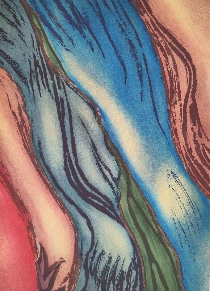 Highland Currents, Etching by Bruce Thomson