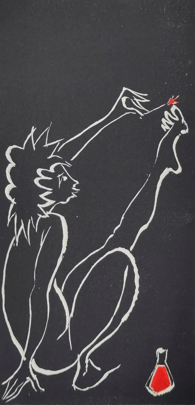 Red Nail Polish, Etching by Bruce Thomson