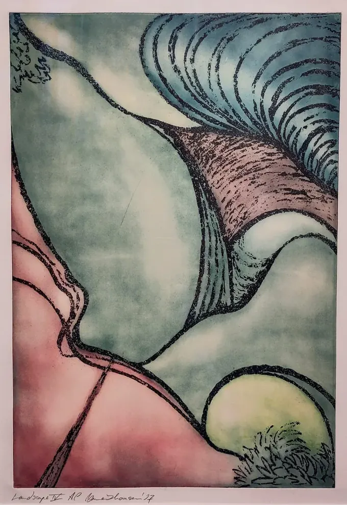 Landscape IV, Etching by Bruce Thomson