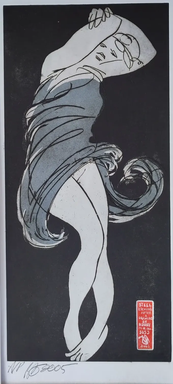 Steel Etching after Rodin, Etching by Bruce Thomson