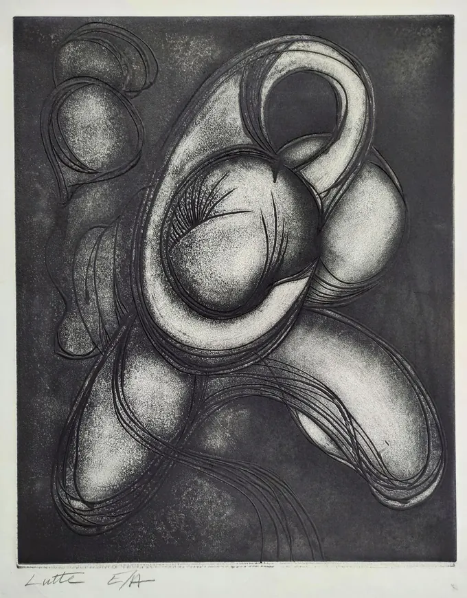 Lutte, Etching by Bruce Thomson