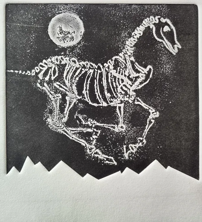Nocturnal Bones, Etching by Bruce Thomson