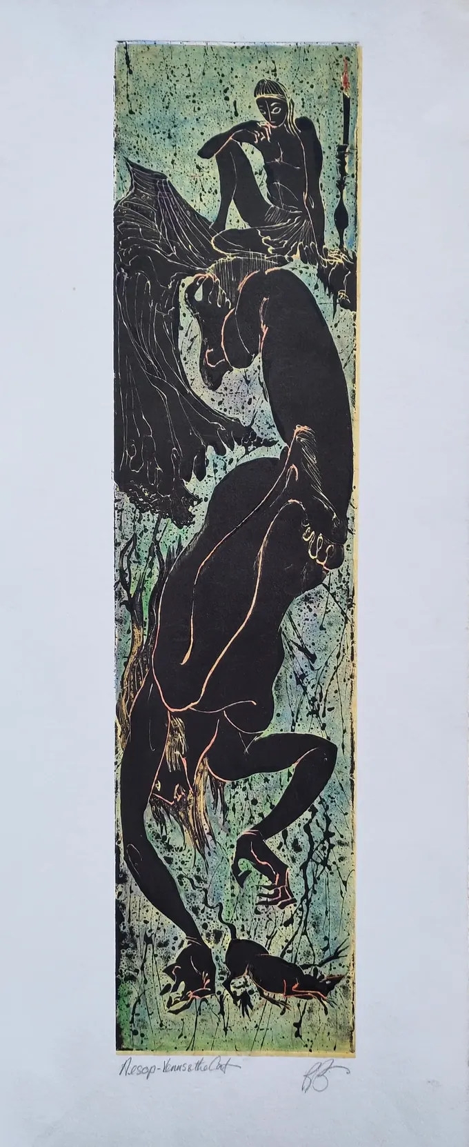 Venus and the Cat, Etching by Bruce Thomson