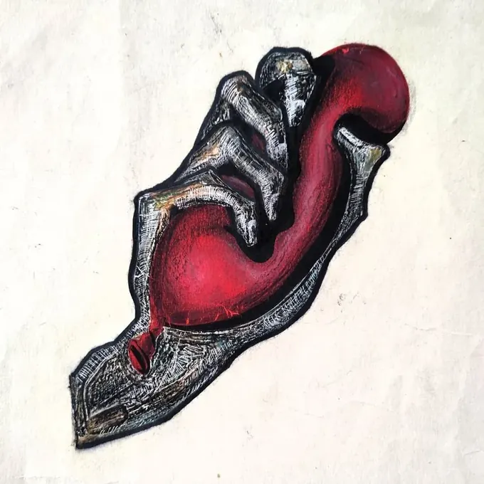 Ballon Rouge, Mixed media by Bruce Thomson